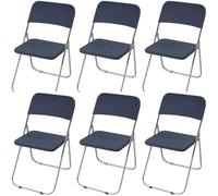 HACLEN Coprisedia elasticizzati pieghevoli separati, per seduta e schienale, antiscivolo, lavabili, in tessuto jacquard, protezione per sala da pranzo, banchetti e feste (colore blu navy, set da 6)