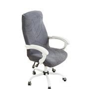 HACLEN Coprisedia elasticizzato, per sedia da ufficio e computer, in spandex a prova di gatto, antigraffio, morbido, lavabile, con cerniera (grigio scuro, medio)