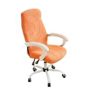 HACLEN Coprisedia elasticizzato, per sedia da ufficio e computer, in spandex a prova di graffio, morbido, lavabile, con cerniera (arancione, medio)