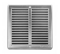 Haco Griglia di ventilazione in acciaio inox, con zanzariera e cornice (200 x 200 mm)