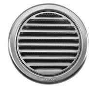 Haco NVM-110 - Griglia rotonda per ventilazione, in acciaio INOX, con flangia/bocchettone e zanzariera, 133 mm