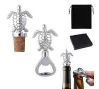 HACRAHO Apribottiglie a forma di tartaruga marina, 2 pezzi, apribottiglie in acciaio inox, per bottiglie di birra e vino, regalo di compleanno da uomo (tartaruga marina)