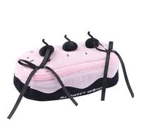 HACRAHO Astuccio per matite con torta di ciliegie, carino, astuccio per cancelleria, grande capacità, portapenne, organizer per matite e cosmetici, colore nero