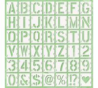 HACRAHO Stencil a forma di lettere, simboli, numeri, 42 pezzi, riutilizzabili, kit di stencil ad incastro, per dipingere su legno, parete, tessuto, lavagna su roccia (15,2 cm)