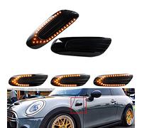 Hacreyatu 1 paio Indicatore di direzione a LED per MINI Cooper F55 F56 F57 (Nero)