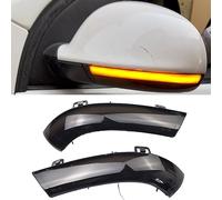 Hacreyatu dinamiche indicatori di direzione una coppia specchio luci led per Golf 5 GTI Jetta Passat B6 Sharan Superb (Giallo-Bianco)