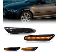 Hacreyatu Indicatore di direzione laterale scorrevole Fumo di luce per E60 E61 E81 E82 E88 E46 E90 E91 E92 E93 X3 E83 X1 E84 1 3 5 Series (Nero)
