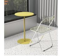 HACSYP Tavolino piccolo for piccoli spazi, tavolino da cocktail moderno con piedistallo rotondo for Martini Coffee, for soggiorno, camera da letto, divano, poltrona, patio(Yellow,40x40x72cm)