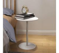 HACSYP Tavolino piccolo for piccoli spazi, tavolino da cocktail moderno con piedistallo rotondo for Martini Coffee, for soggiorno, camera da letto, divano, poltrona, patio(White,40x40x62cm)