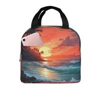 HACXZ Borsa termica riutilizzabile Tropical Sunset: contenitore per alimenti isolato, ideale per il lavoro e le atti