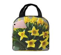 HACXZ Bouquet di narcisi 1 Borsa termica per il pranzo riutilizzabile - Contenitore per alimenti isolato, perfetto p