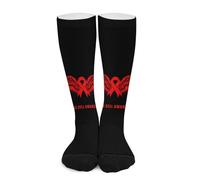 HACXZ Calze a compressione al ginocchio unisex con logo Sickle Cell Awareness Wing per uomo e donna, confezione da 1 paio, ideali per sport, corsa, lavoro, escursionismo, ciclismo e viaggi.
