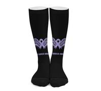 HACXZ Calze a compressione al ginocchio unisex con logo Stomac Cancer Awareness Wing per uomo e donna, confezione da 1 paio, ideali per sport, corsa, lavoro, escursionismo, ciclismo e viaggi.
