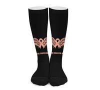 HACXZ Calze a compressione al ginocchio unisex con logo Wing Awareness Cancer Wing per uomo e donna, confezione da 1 paio, ideali per sport, corsa, lavoro, escursionismo, ciclismo e viaggi.