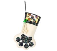 HACXZ Calze di Natale con Gufi e Uccelli, Calze di Natale con Impronte di di Cane Stampate a Caldo, Calze di Natale Carine e Personalizzate per Decorazioni Natalizie, per la Famiglia e per Il Camino