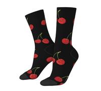 HACXZ Calzini con ciliegie, calzini in cotone comodi e originali, divertenti e casual, perfetti come regalo.