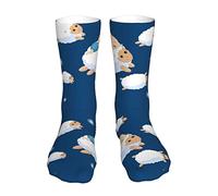 HACXZ Calzini divertenti con stampa di un bambino che dorme e una pecora, caldi e sportivi, perfetti come regalo per uomo e donna.