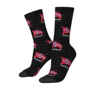 HACXZ Calzini norvegesi con nave da guerra vichinga, calzini in cotone comodi e originali, divertenti e casual, perfetti come regalo.