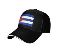 HACXZ Cappellino da Baseball - Cuba Cubans Classic Flag Printed, 100% Poliestere, Regolabile, Modello Trucker per Uomo e Donna, Classico Cappellino Casual con Visiera Curva, Nero