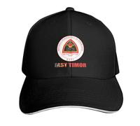 HACXZ Cappello da Baseball Unisex con Visiera Curva Regolabile in e Stemma Nazionale di Timor EST, 100% Poliestere, Patriottico, Ideale per Sport all'Aria Aperta e quotidiani, Colore Nero.