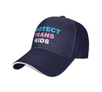 HACXZ Cappello Protect Trans Kids Transgender Pride Month, Classico Berretto da Baseball Regolabile, Cappello da Camionista per Uomo e Donna, Nero