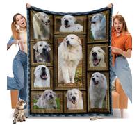 HACXZ Coperta con stampa di cani dei Pirenei per uomo e donna, regali per amanti dei cani, coperte e plaid morbidi, comodi e leggeri per divano e soggiorno, 50" x 60"