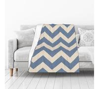 HACXZ Coperta in flanella a righe blu e beige stampata, 102x127 cm | Ideale come coperta spessa o plaid per il letto | Perfetta per letto, soggiorno, divano, poltrona