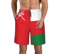 HACXZ Costume da Bagno da Uomo con Bandiera Classica dell'Oman, Fodera in Rete, Ideale per L'Estate, la Spiaggia e Le Vacanze al Mare.