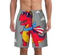 HACXZ Costume da Bagno da Uomo con Stampa di Dinosauri e Supereroi | Asciugatura Rapida, Traspirante, con Fodera in Rete, Ideale per la Spiaggia e con Tasche.