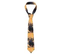 HACXZ Cravatta da seta con stampa Bull Elk, dal design elegante e verticale, adatta per incontri di lavoro quotidiani.