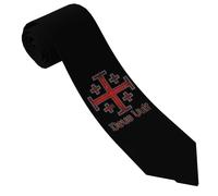 HACXZ Cravatta da uomo con croce crociata templare di Gerusalemme Deus Vult - Cravatta in seta divertente ed elegante per lavoro, feste o abbigliamento casual | Regalo originale
