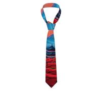HACXZ Cravatta da uomo con stampa del Monte Sole Rosso giapponese - Elegante e resistente, in fibra di poliestere, ideale per il lavoro, la vita di tutti i giorni e le occasioni speciali.