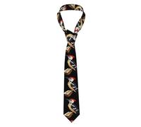 HACXZ Cravatta da uomo con stampa di un picchio che mangia insetti - Elegante e resistente, in fibra di poliestere, ideale per il lavoro, la vita di tutti i giorni e le occasioni speciali.
