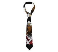 HACXZ Cravatta da uomo con stampa patriottica dell'aquila e bandiera americana - Elegante e resistente, in fibra di poliestere, ideale per il lavoro, la vita di tutti i giorni e le occasioni speci