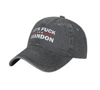 HACXZ Let's-Fu-CK Brandon-Baseball cap Unisex Adulto Vintage Washed Hat Denim Adjustable Baseball Hats Black