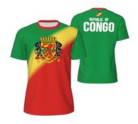 HACXZ Maglietta con la Bandiera della Repubblica del Congo per la Laurea, Maglie Sportive per Corsa, Calcio, Tennis e Fitness.