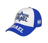 HACXZ Prega per Israele, io STO con Israele. Cappellino da Baseball 3D con Stampa Integrale, Unisex, per Adulti, Patriottico, Nero.