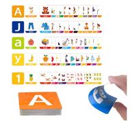 HADAVAKA Alphabet Flash Cards Learn Letter Flash Card, Cognitive Cards, Cartoon English Flash Cards, Learning And Enlightenment Early Education Cards, 60 Double-Sided Card, Colors, Letters Etc (B)