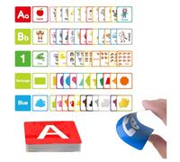 HADAVAKA Alphabet Flash Cards Learn Letter Flash Card, Cognitive Cards, Cartoon English Flash Cards, Learning And Enlightenment Early Education Cards, 60 Double-Sided Card, Colors, Letters Etc (A)