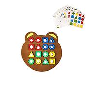 HADAVAKA Geometric Shape Matching Puzzles, Parent-Child Interactive Board Game Toys, Games With 1 or 2 Boards, Shape Matching Game Color Sensory Toy (A Player)