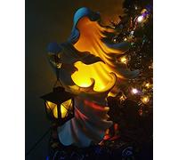 HADAVAKA Hell's Messenger with Lantern - Faceless Ghost Sculpture Halloween Decor, The Ghost Looking for Light Yard Statue, Realistic Resin Ghost Sculpture for Halloween Garden Decoration