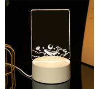 HADAVAKA Lavagna per Appunti Trasparente con Luce Notturna, Lavagna per Appunti in Acrilico, con Lavagna Luminosa per Cancellare A Secco, Lavagna Luminosa per Messaggi A LED, con 1 Penna (Square)