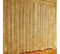 HADAVAKA LED Light Curtain, USB Curtain Fairy Lights Indoor/Outdoor, Backdrop Window Curtain Lights 8 Modes With Hooks, for Party Decoration Bedroom Wedding Birthday Garden Window (Warm,6 * 3M)