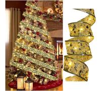 HADAVAKA Luce A Led Del Nastro, Luce Del Nastro Di Natale D'oro, Luce Della Stringa Del Nastro Dell'albero Di Natale, Alimentazione Usb Che Appende Le Luci Del Cavo Di Rame Del Led (5M)