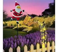 HADAVAKA Luci Natalizie Solari A Forma Di Babbo Natale, Decorazioni Per Giardini E Prati, Luci Notturne A Led Per Esterni, Decorazioni Da Giardino In Metallo Impermeabili Con Led (Colour)