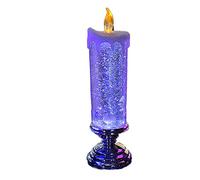 HADAVAKA Natale Swirling Glitter Electronic Led Candle Lights Usb Ricaricabile Colore Cambia Candele Senza Fiamma Per Xmas Party Wedding Holiday Home Decoration (Silver)