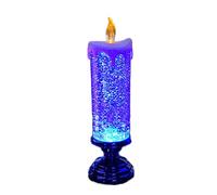 HADAVAKA Natale Swirling Glitter Electronic Led Candle Lights Usb Ricaricabile Colore Cambia Candele Senza Fiamma Per Xmas Party Wedding Holiday Home Decoration (Blue)