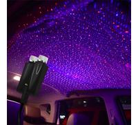 HADAVAKA Romantic USB Auto Roof Lights, Portable Star Projector Decorations, Star Night Light, Interior Lighting, LED Car Lights Projector, Plug and Party, for Car/Home/Party (Red-Blue)