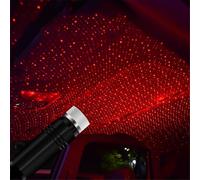 HADAVAKA Romantic USB Auto Roof Lights, Portable Star Projector Decorations, Star Night Light, Interior Lighting, LED Car Lights Projector, Plug and Party, for Car/Home/Party (Red)