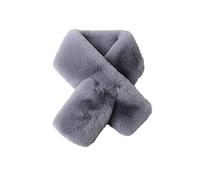 HADAVAKA Sciarpa Da Donna Con Colletto In Peluche, Sciarpa Invernale Da Donna Con Foro A Lobo, Sciarpa A Rettangolo Con Pelliccia, Sciarpa Invernale Da Donna Con Pelliccia, Tempo Freddo (Grey)